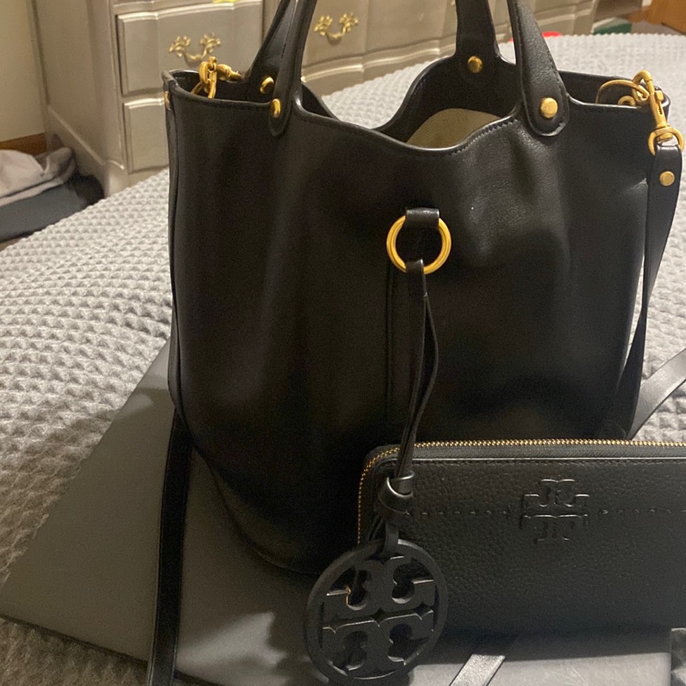Tory Burch Miller bag and wallet.